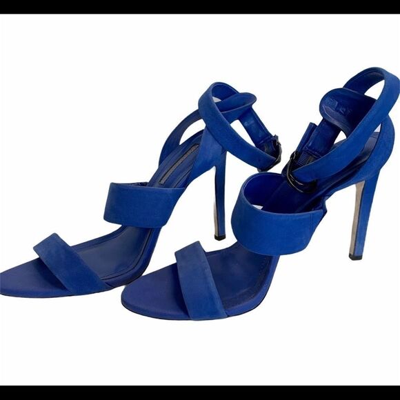 BCBGENERATION cobalt Royal blue leather strappy high heel sandals Sz 9 - Picture 5 of 11